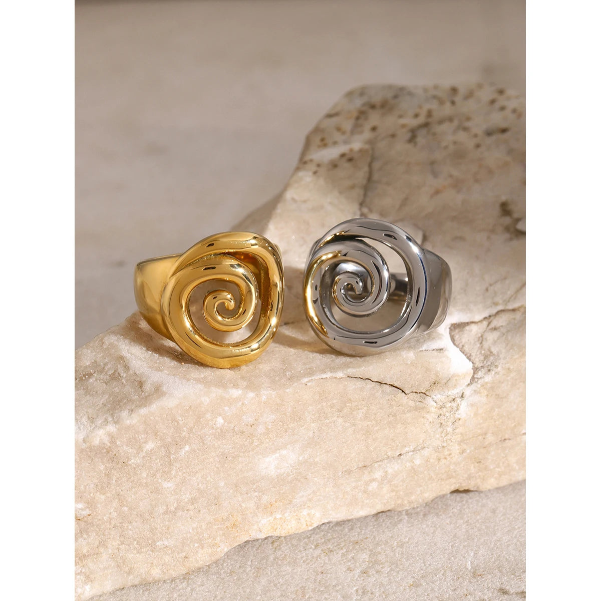 Anel Espiral Rosa