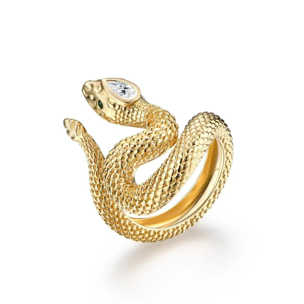 Anel Cobra Com Pedra Moissanite Ouro / 12 A. M Gold - 15