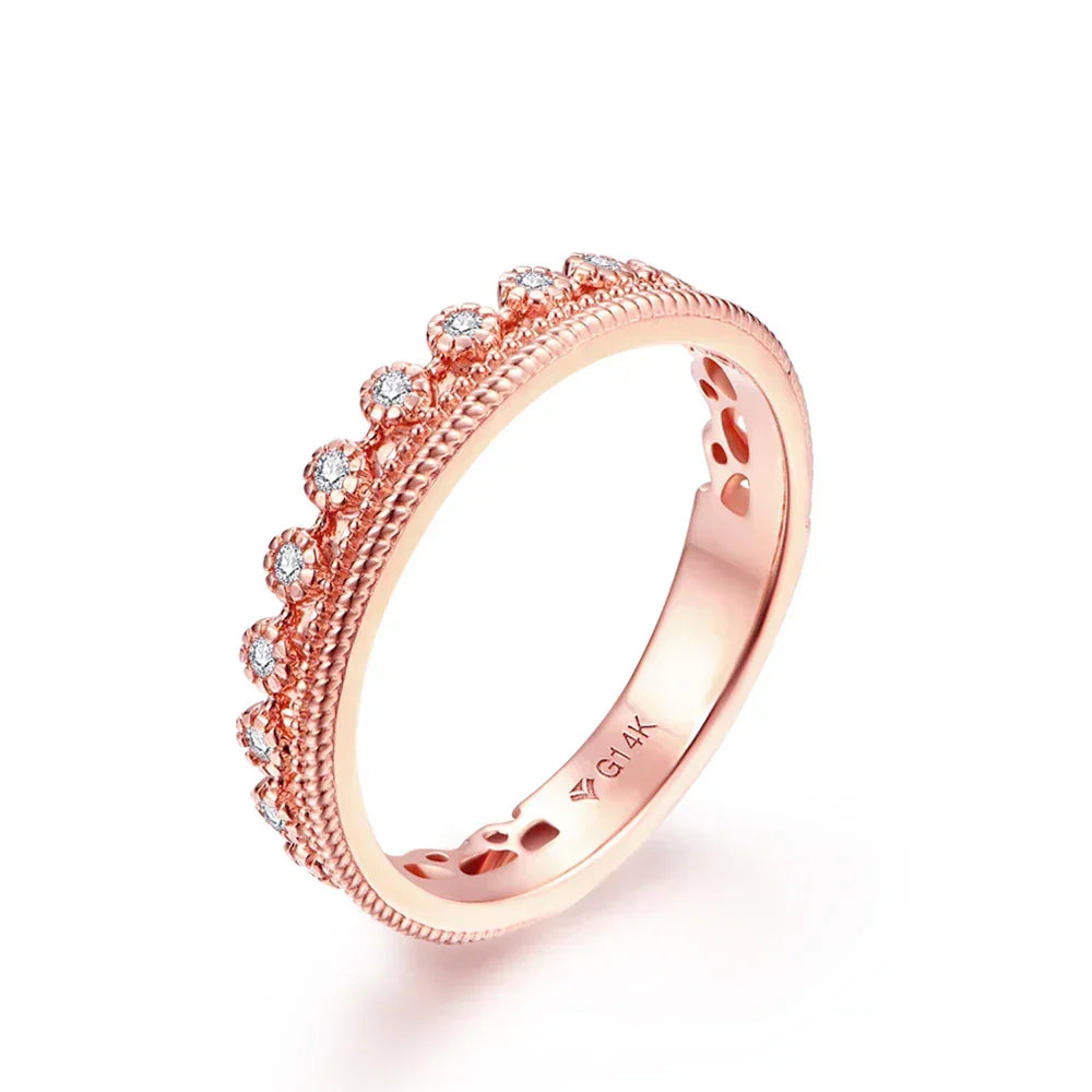 Anel Coroa Moissanite Rosé / 12 Aneis 1009