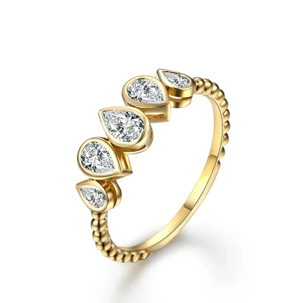 Anel Gota Moissanite Ouro / 12 A. M Gold - 09