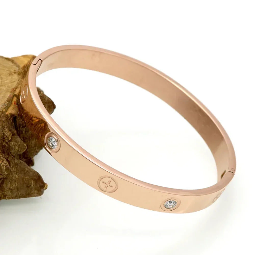 Bracelete Com Pequenas Zircônias Rosé